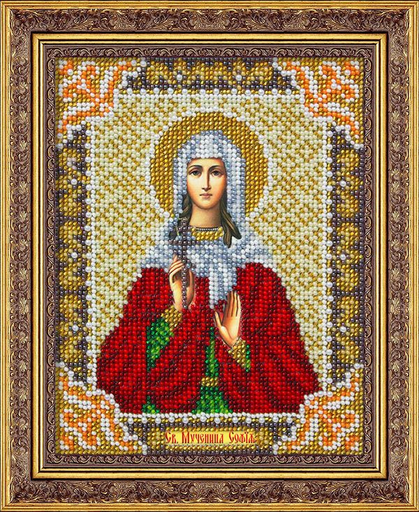 Набор для вышивания бисером Паутинка, Святая мученица София 14х18 см
