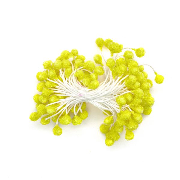 Тычинки для искусственных цветов 6см (желтый)