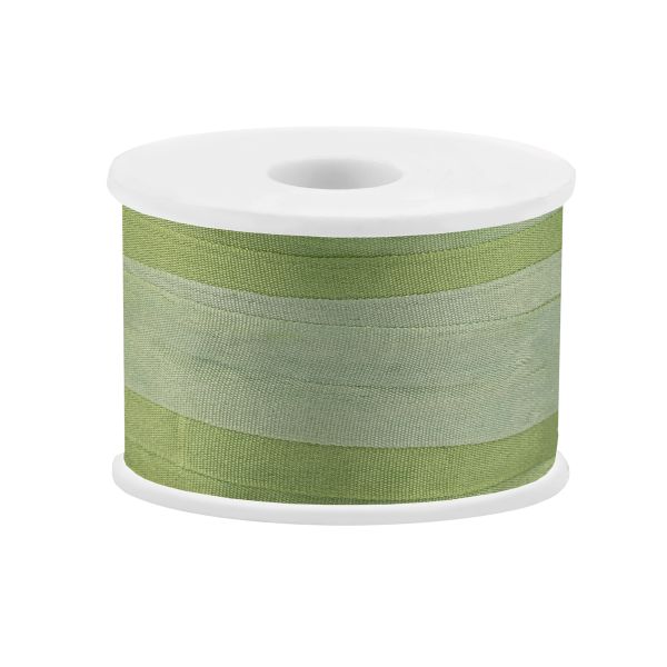 Лента (тесьма) шелковая 13.0 мм / 45.5±0.5 метров, M041 св. зеленый/зеленый, Gamma SRM-13