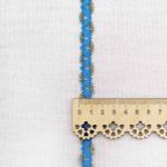 Тесьма отделочная 15 мм / 10 метров, вязаная, бирюза/золото, С884Г7