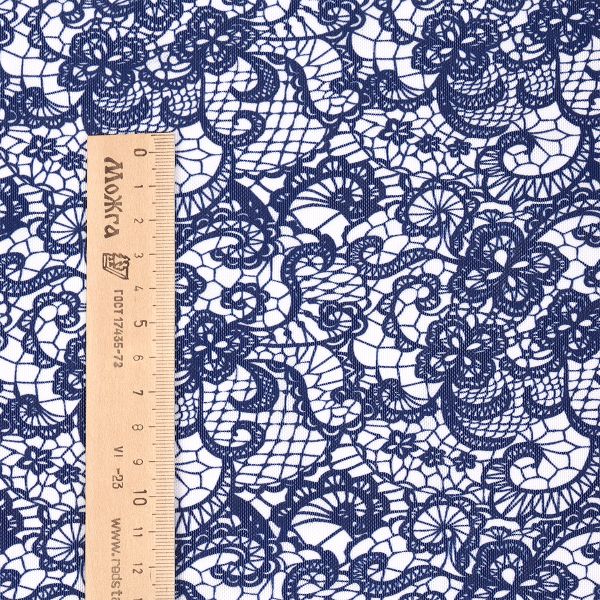 Сетка бельевая эластичная 120 г/м², шир.150 см / 1 метр, T-0822, цв.1 принт Кружево /T-0822.1.1/