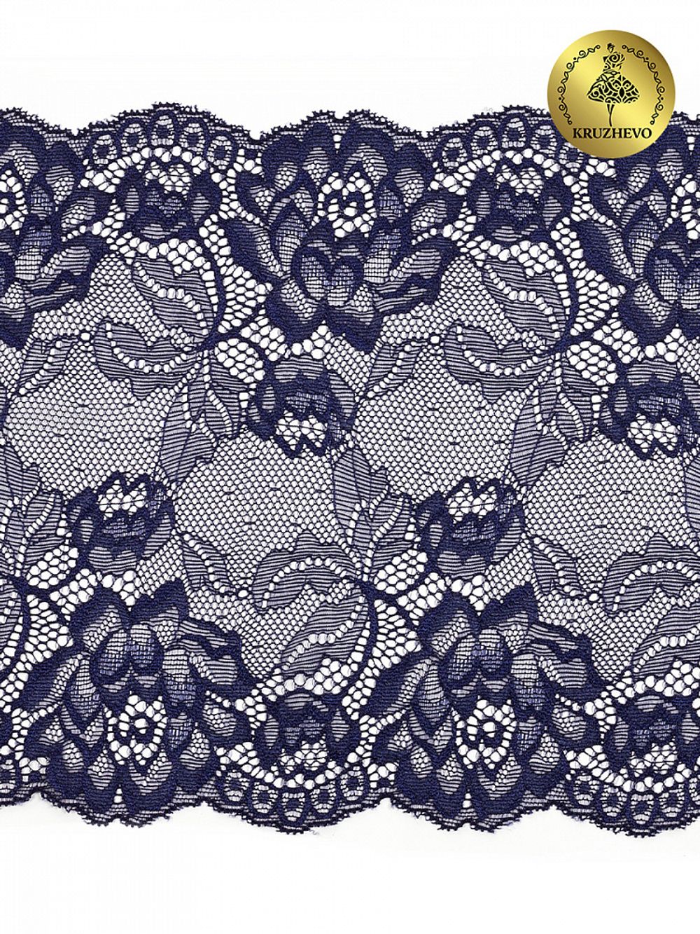 Кружево бельевое эластичное 180 мм / 3 м, TBY.L838, цв.06 т.синий, Kruzhevo