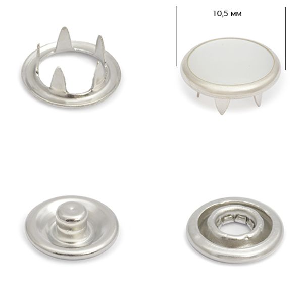 Кнопка рубашечная (джерси) седефли ⌀10.5 мм, ≈1440 шт, белая жемчужина, TBY