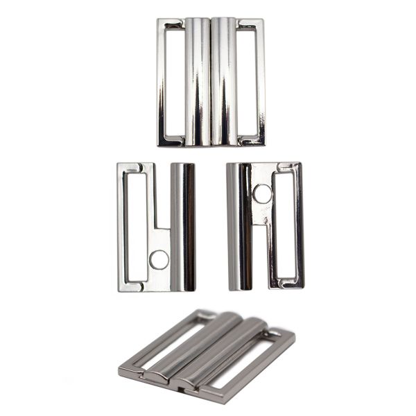 Застежки для купальника (бикини) металл 25.0 мм, 2 шт, серебро (белая бронза), Arta, GYZA25