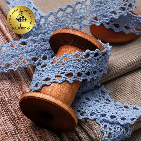 Кружево вязаное (тесьма) 20 мм / 10 метров, 6307-1 цв.23 голубой, 10 м, Kruzhevo