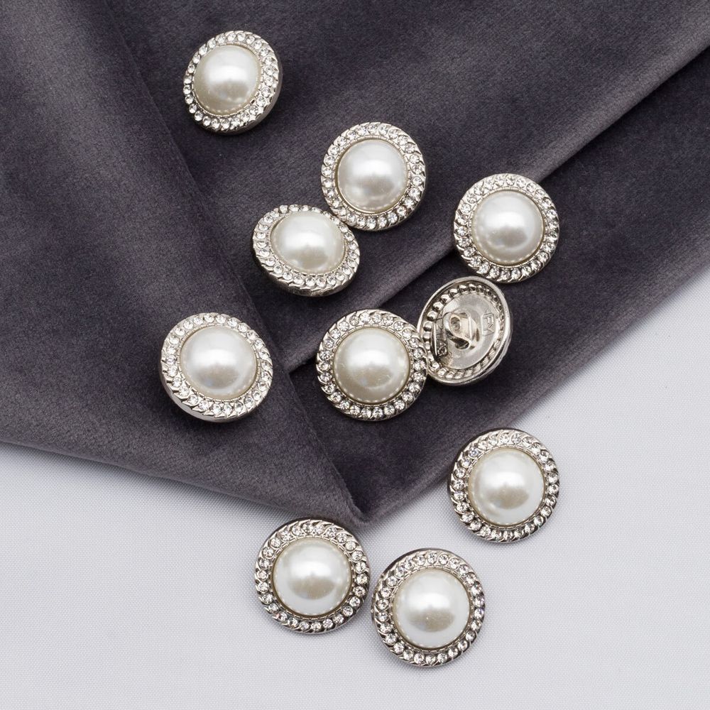 Пуговицы на ножке 28L=18 мм, металл, Silver (серебристый), 10 шт, MP15