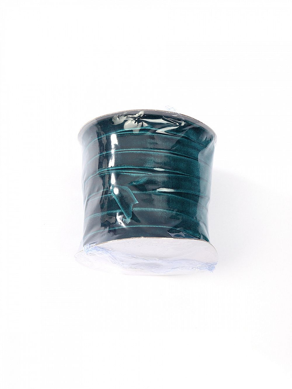 Лента бархатная (тесьма) 10.0 мм / 22.86±1 метров, арт.10VR39 нейлон цв.т.зеленый