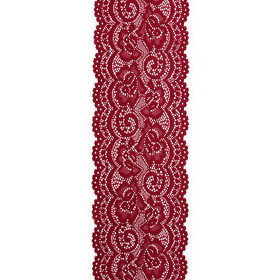 Кружево эластичное (стрейч) 100 мм / 3 метра, C520 темно-красный
