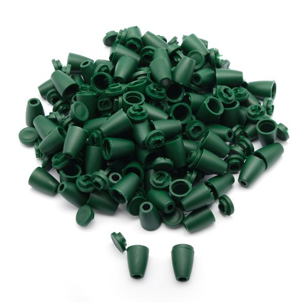 Наконечник для шнура пластик Колокол ⌀6/9 мм, 14х11 мм, ПП т.зеленый, 27106-Н, 100 шт