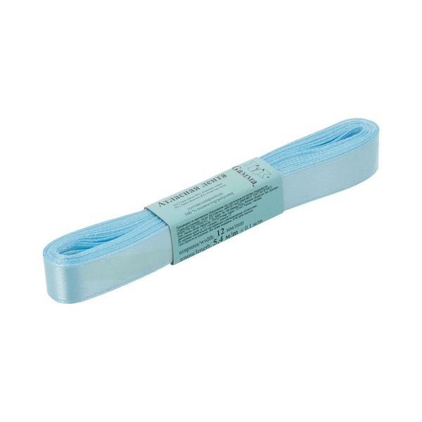 Лента атласная 1-сторонняя 12.0 мм / 10 шт по 5.4 метра, №133 голубой, Gamma AL-12P