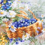 Набор для вышивания нитками Чудесная игла Premium 310-230, Черничное лукошко, 32х40 см