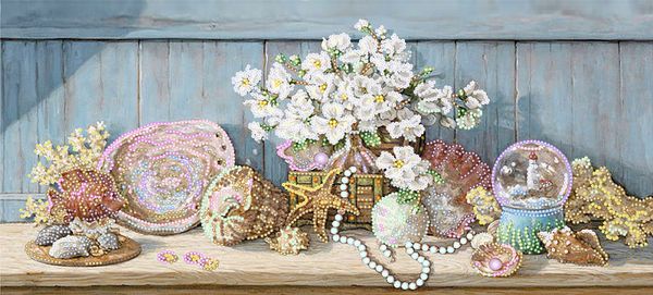 Набор для вышивания бисером Матренин Посад, Морской этюд, 24х47 см