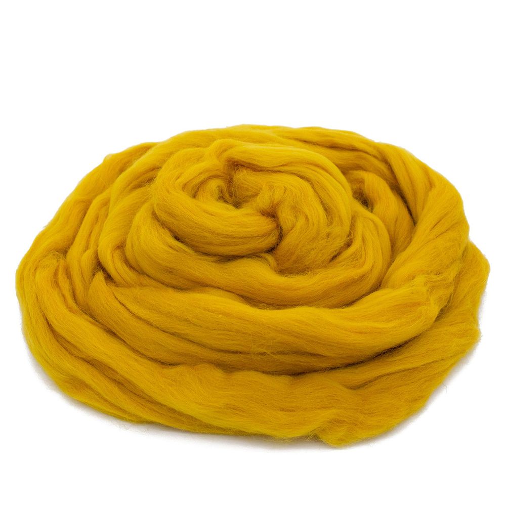 Шерсть для валяния Троицкая тонкая 1х100 г (до 23 мкр), 447 горчица