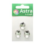 Хрустальные стразы в цапах овальной формы, белый 13х18 мм, 3 шт., ОЦ001НН1318