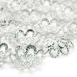 Шапочка для бусин, d-12 мм, 30 шт/уп, серебро