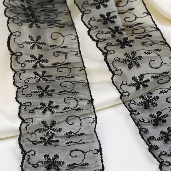 Кружево капроновое 65 мм / 13.7 м, 30011 цв.039 черный, Kruzhevo