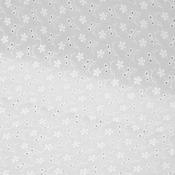 Ткань шитьё (прошва) 100 г/м², 150 см / 2 метра, TBY.Emb.8067.1.2, цв.01 белый