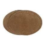 Заплатки пришивные из замши, овал 6х8,2см с перфорацией, 2 шт, 100% кожа, 32 кэмел, 59114