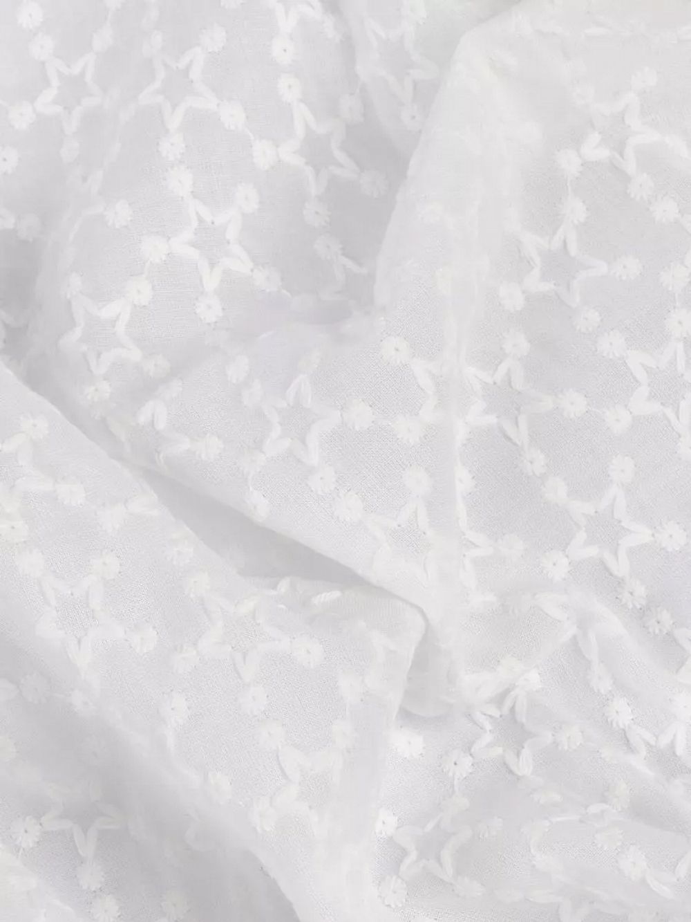 Ткань шитьё (прошва) 100 г/м², 150 см / 2 метра, TBY.Emb.8228.1.2, цв.01 белый