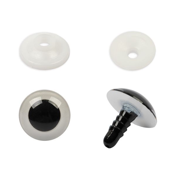 Глазки кукольные кристальные с фиксатором ⌀18 мм, 10 шт (5х2 шт), белый, HobbyBe PGKS-18