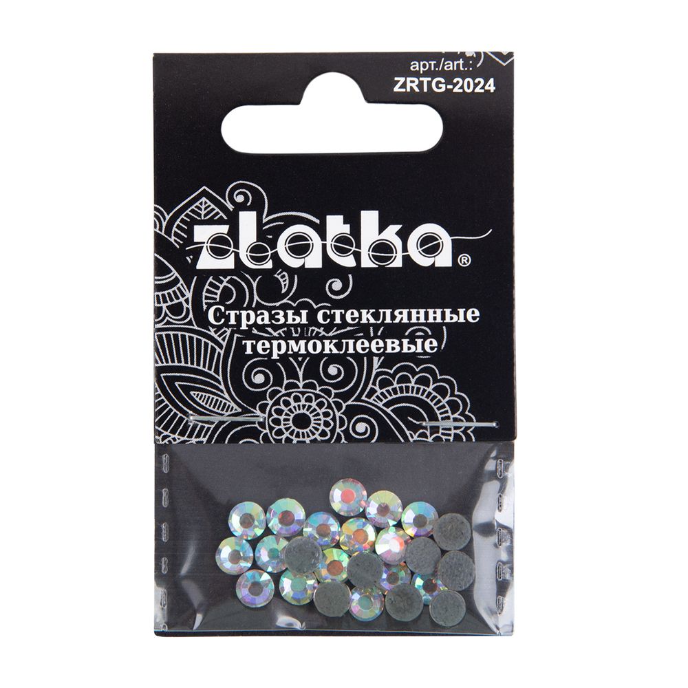 Стразы клеевые стекло 4.7 мм, 5х24 шт, SS20 №02 перламутровый (AB-crystal), Zlatka ZRTG-2024