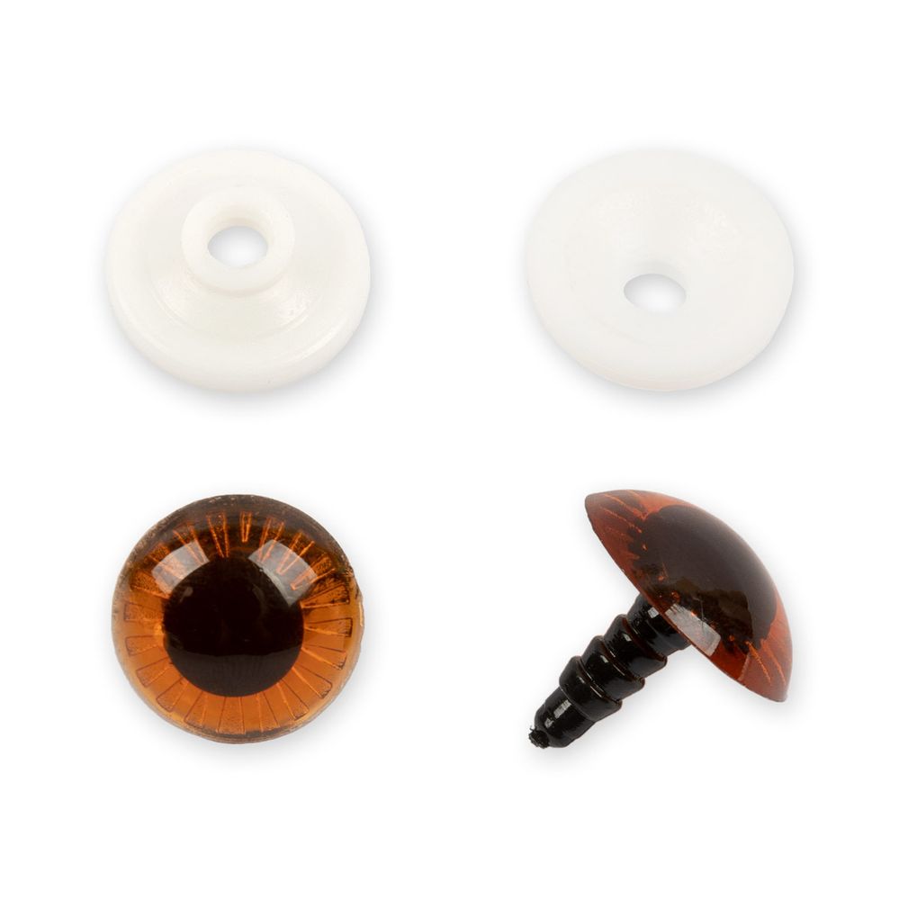 Глаза для кукол и игрушек пластиковые с фиксатором ⌀20 мм, 50 шт, коричневый, HobbyBe PGSL-20F