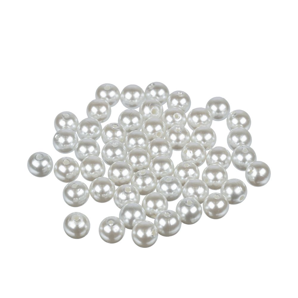 Бусины пластик (жемчуг) ⌀10 мм, 50±2 шт, №57 жемчужный, Zlatka PB-3 Бусины пластик (жемчуг) ⌀10 мм, 50±2 шт, №57 жемчужный, Zlatka PB-3