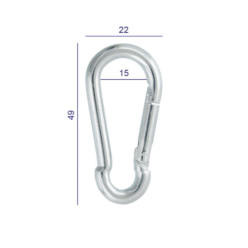Карабин металл 15.0 мм (49х22 мм), 10 шт, 04 никель, Gamma GH 119/20/10