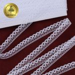 Кружево отделочное в стиле "трикотаж" 10 мм, 1665 цв.01 белый, 27.4 м