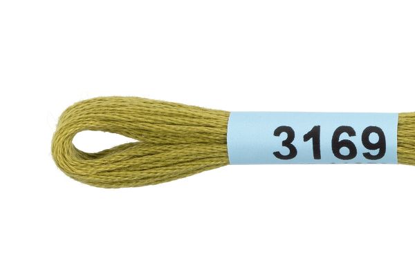 Мулине Gamma 100% хлопок, цв.3169 св.зеленый, 24 мотка по 8 метров