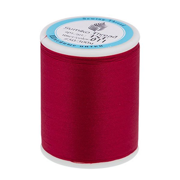 Нитки для трикотажных тканей SumikoThread 300 м, (328 ярд), 011 малиновый
