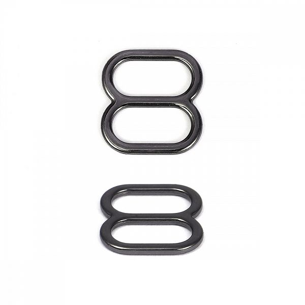 Рамки-регуляторы для купальника металл 10.0 мм, 810D.SW цв.черный никель, уп.100 шт