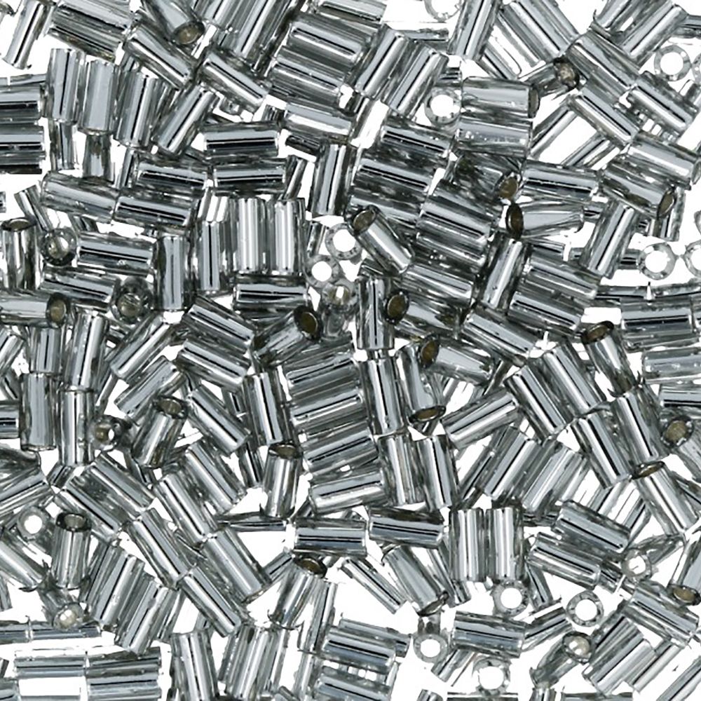 Бисер Toho Bugle 3 (3 мм), 25 г (5х5 г), 0029 т.серебристый
