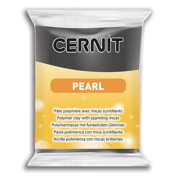 Полимерная глина запекаемая Cernit Pearl 56 гр, 100 черный