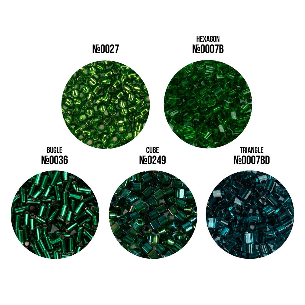 Бисер Япония Toho Набор Фигурный 5х5 г, №04 зелёный