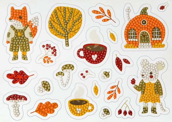 Алмазная (кристальная) мозаика Фрея ALVN-131, наклейки Уютная осень, 19.5х14 см