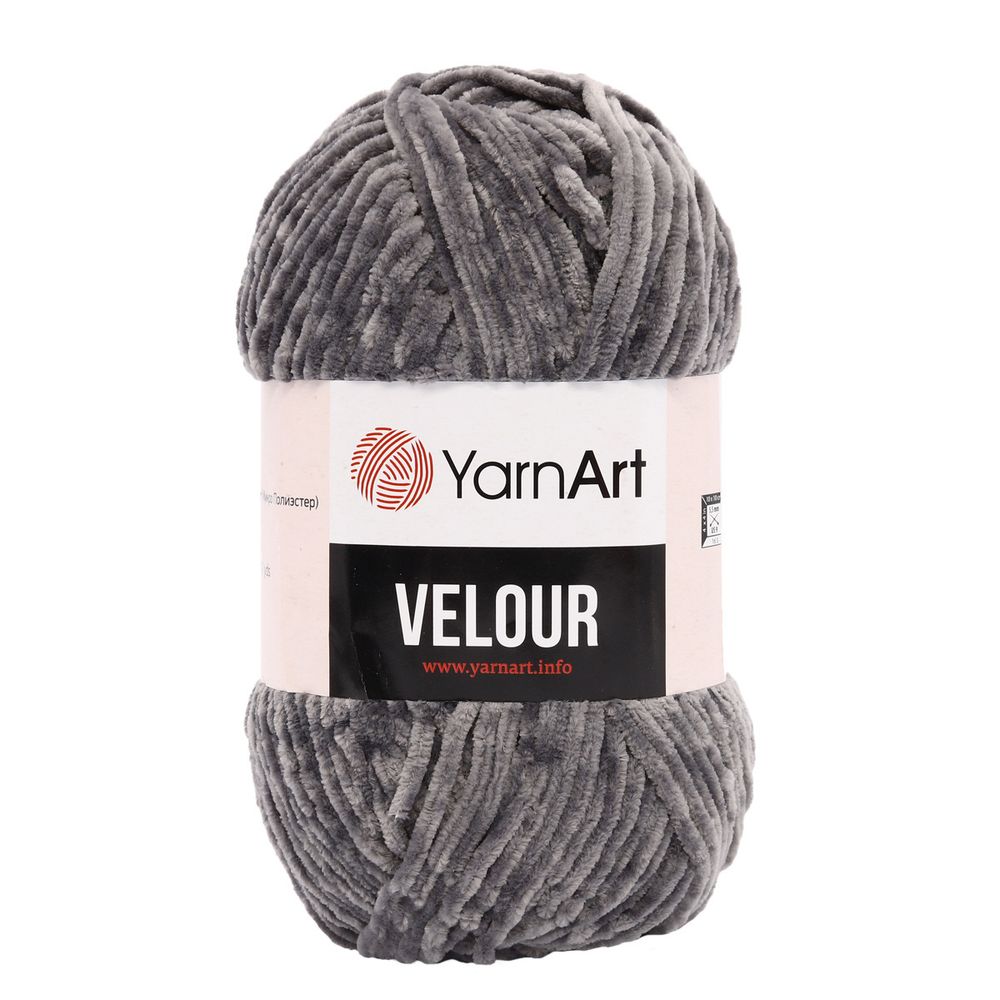 Пряжа YarnArt (ЯрнАрт) Velour / уп.5 мот. по 100 г, 170м, 858 серый