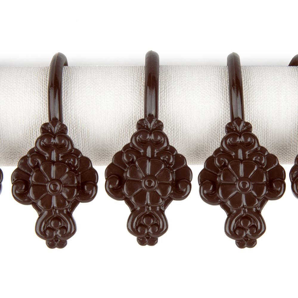 Крючки шторные для карниза навесные ⌀6 мм, 10 шт, 02 коричневый, Sofi H40