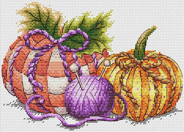 Набор для вышивания нитками МП Студия (Жар-птица), Рукодельные тыквы 15х21 см