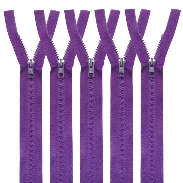 Молния трактор Arta Т6 (6 мм) 1 зам., разъем., 75 см, цв. 029 фиолетовый, 5 шт