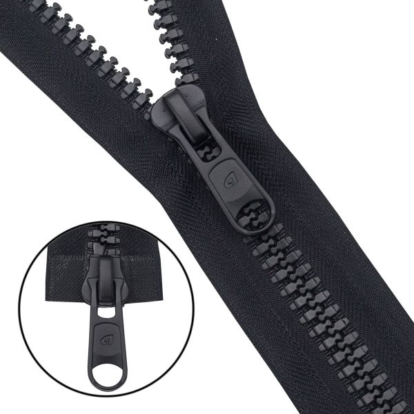 Молния трактор Arta Т8 (8 мм) 2 зам., разъем., 60 см, (2080), A580 черный, НОВЫЙ МАТОВЫЙ ЗАМОК, уп.50 штук