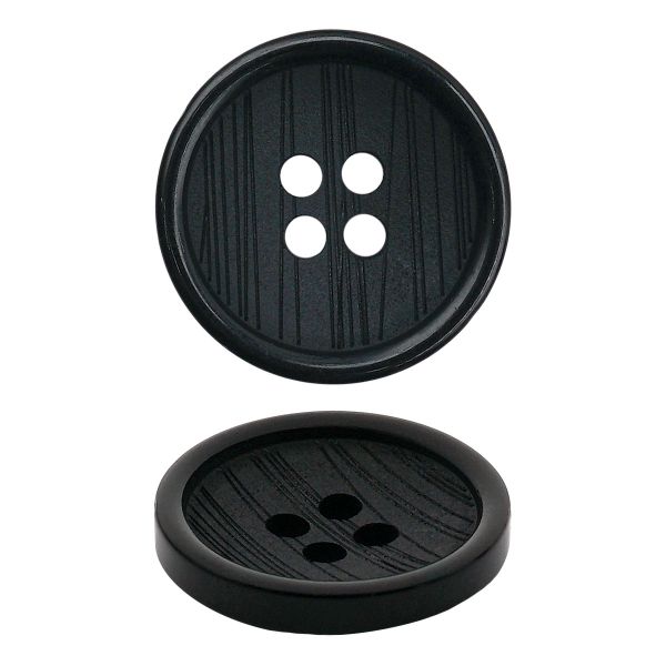 Пуговица 4 прокола 28L=18 мм, Black, черный, NE116, 36 шт