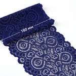 Кружево бельевое эластичное 180 мм / 3 м, TBY.L1351, цв.L1832 синий, Kruzhevo