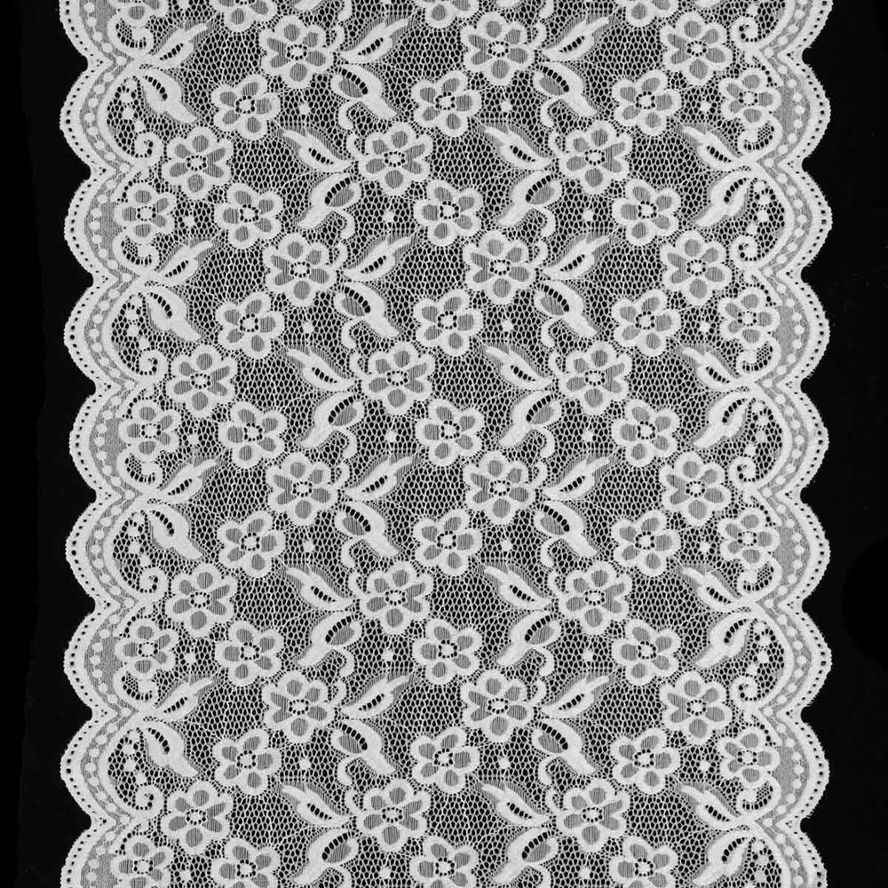 Кружево бельевое эластичное 400 мм / 13.72 м, цв. C501 белый
