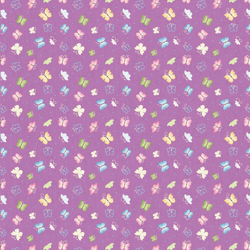 Ткань для пэчворка Peppy Нежная история, рулон 112 см / 5 метров, НИ-06 фиолетовый, Peppy