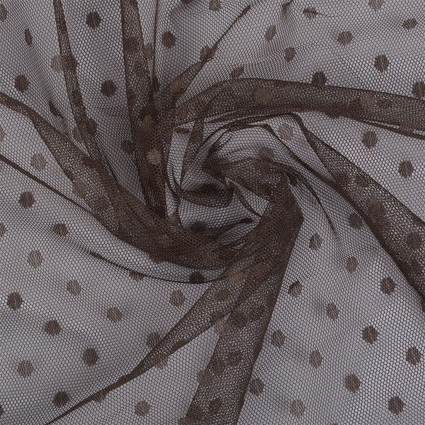 Фатин мягкий горошек 160 см / 91.4 метров, TBY.1907-24.02, цв.шоколад