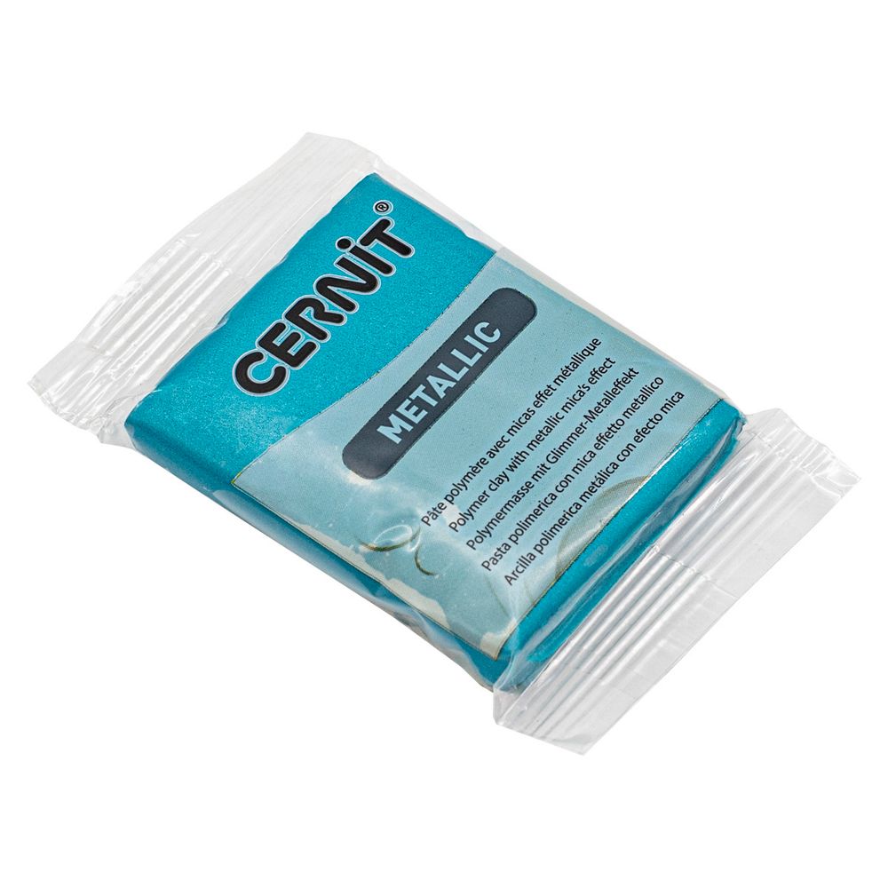Полимерная глина Cernit Metallic запекаемая, имитация металла 56 гр, 676 бирюзовый