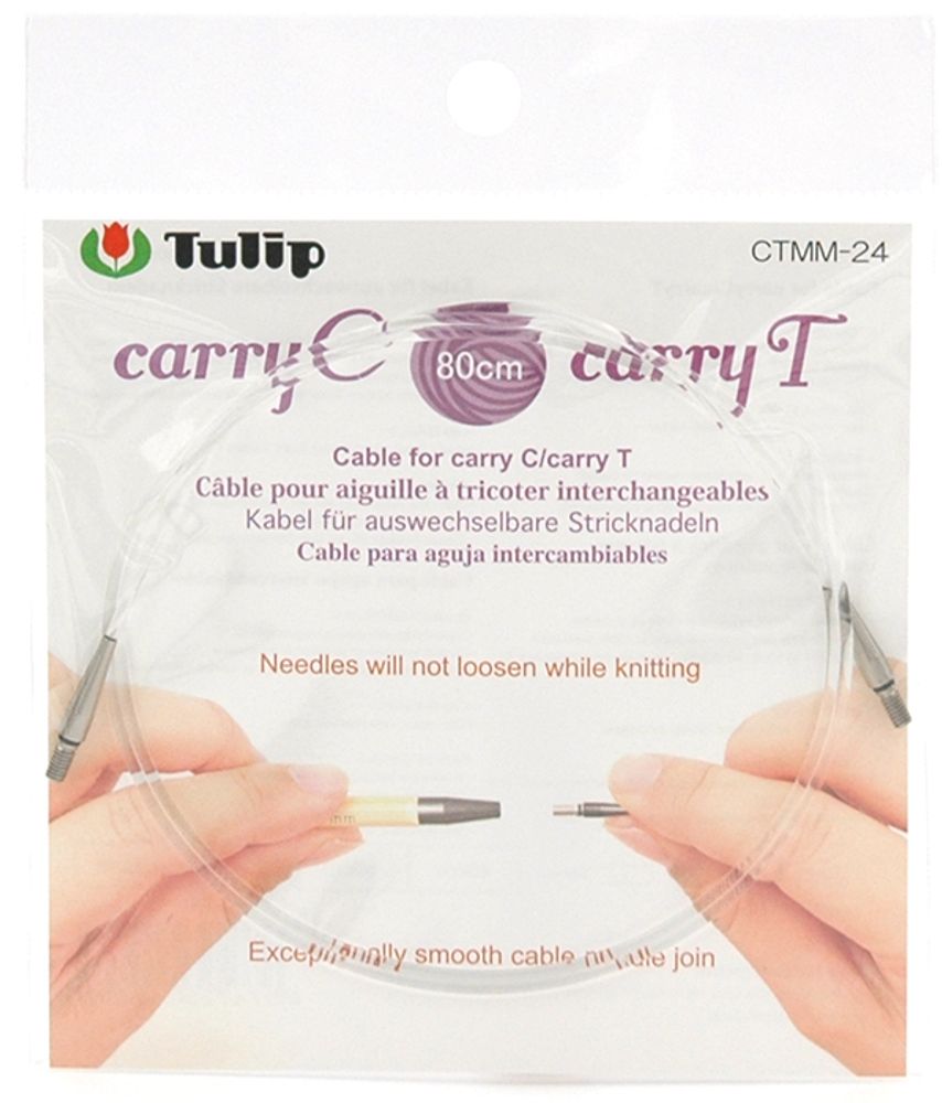 Тросик для съемных спиц &quot;CarryC&quot; и тунисских крючков &quot;carryT&quot;, длина 80см, Tulip, CTMM-24 /TOS/