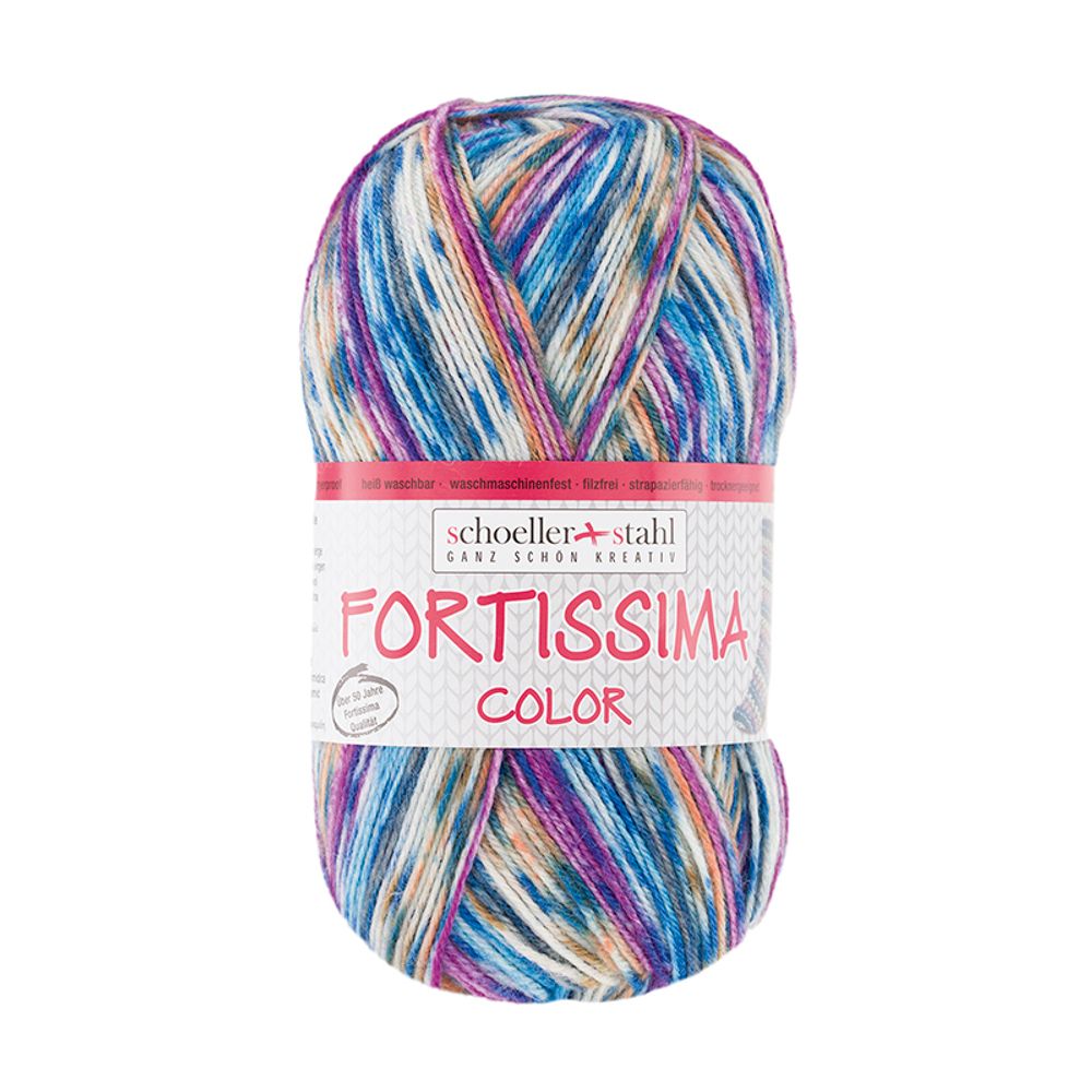Пряжа Austermann (Аустерманн) Fortissima Socka 4-fach color / уп.5 мот. по 100 г, 420м, бузина