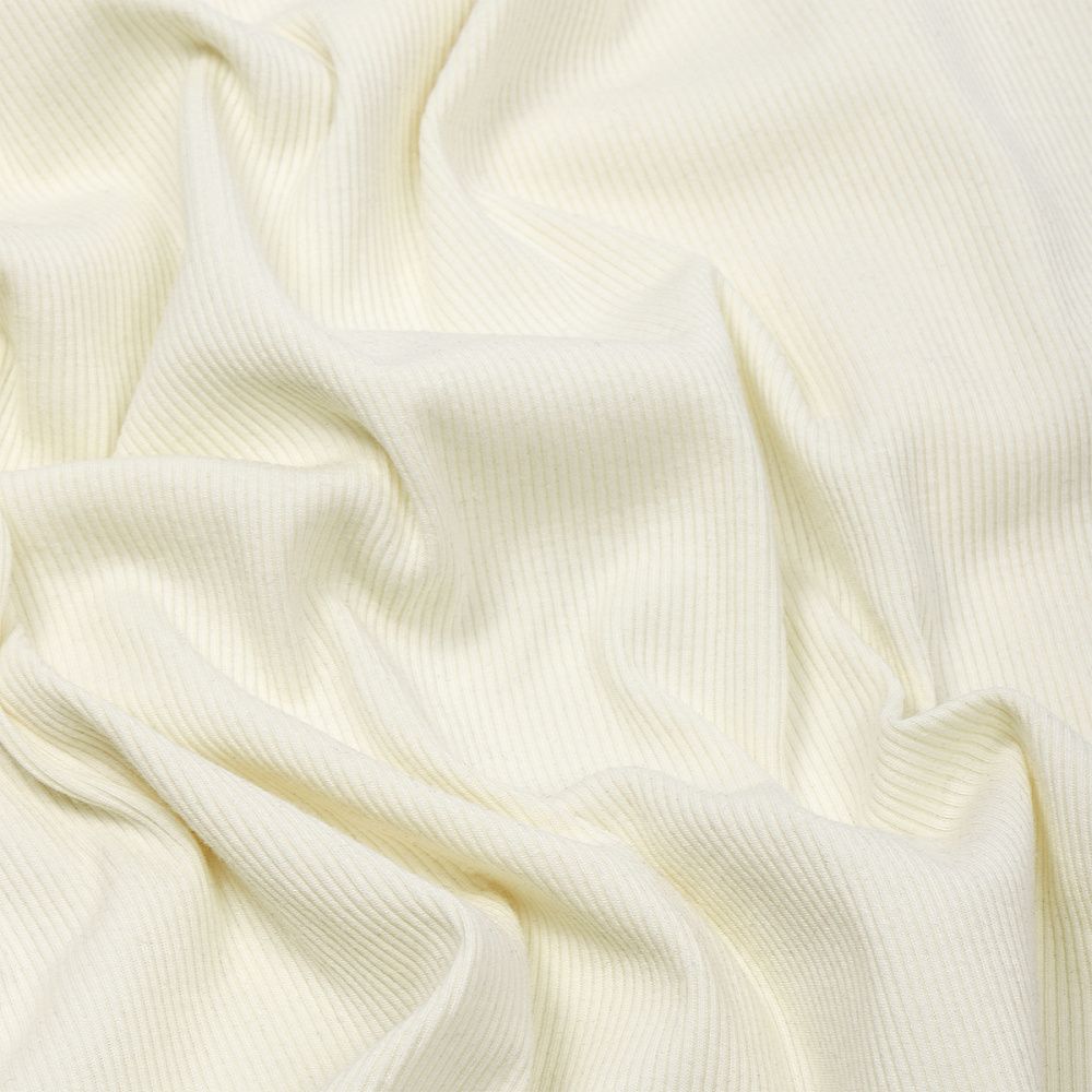 Кашкорсе Поликоттон стрейч 250г RIB 2*2 130см цв.S801 молочный в нарезке 3м